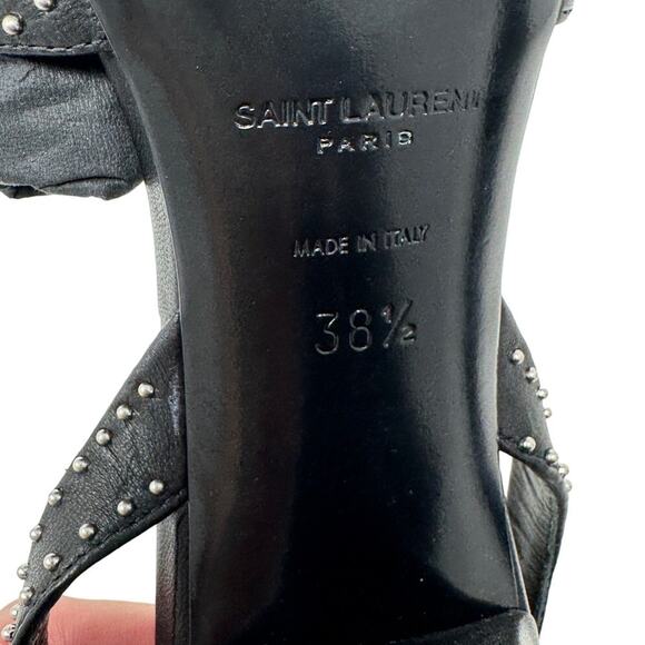 Saint Laurent KiKi 100 Micro Studded High Heel Ankle Wrap Sandals size 38.5 US8 - Picture 12 of 15